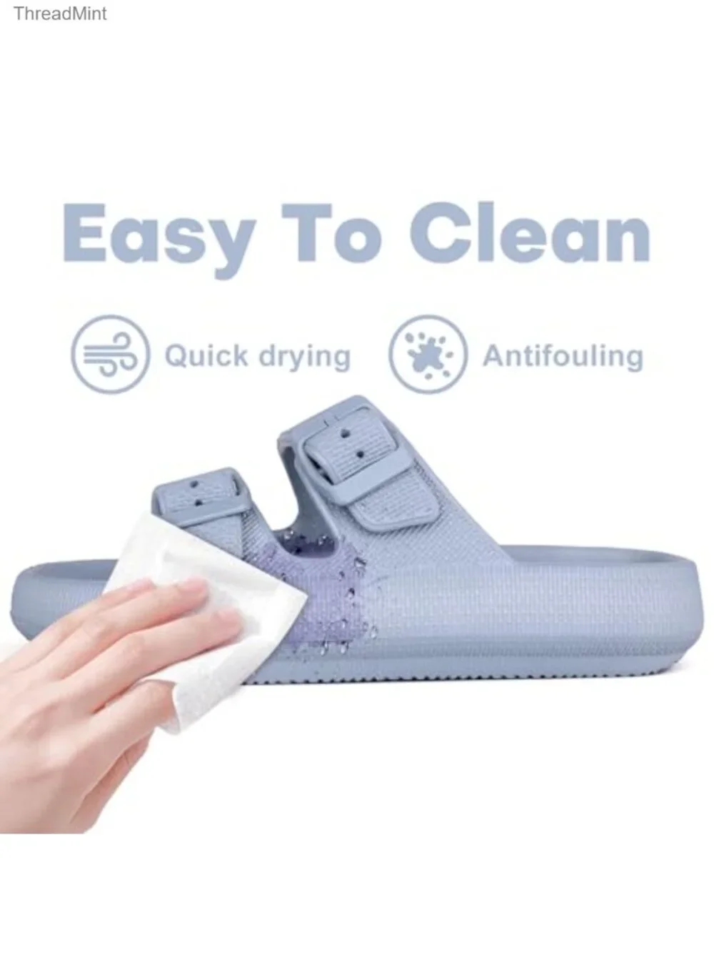 Buckle Cloud Slides for Kids | EVA Adjustable Sandals | Lightweight Waterproof